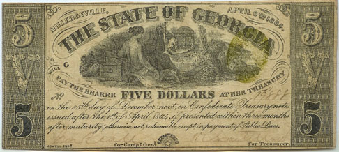 Georgia 5 dollar April 6 18864
